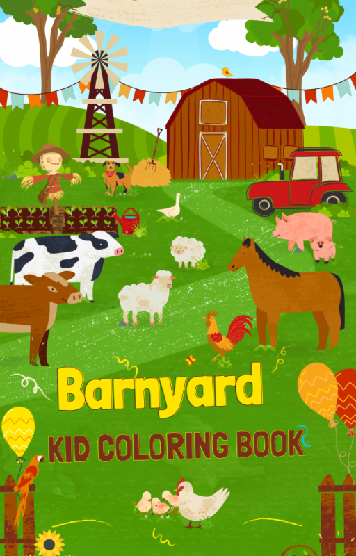 Barnyard Kid Coloring book Bilingual