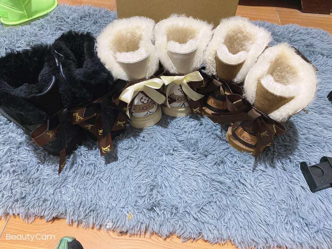 Womans Ugg Boots Customized With Louis Vuitton Coated canvas